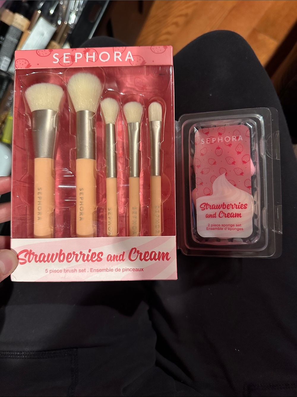 Sephora Strawberries & Cream Brush and Sponge Set - Pink & Peach